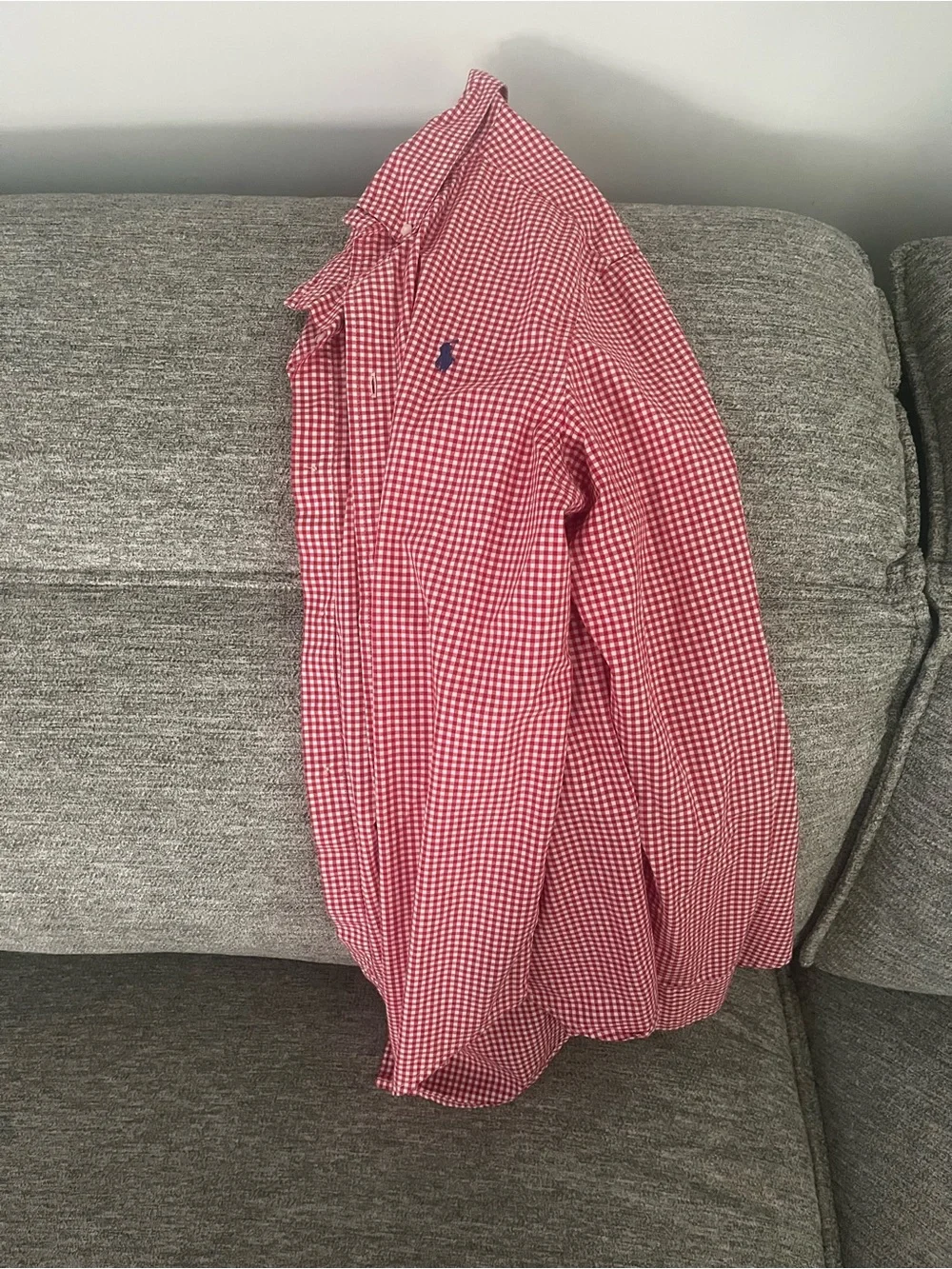 Ralph Lauren Red Gingham Long-Sleeve Button-Down Shirt- Boys